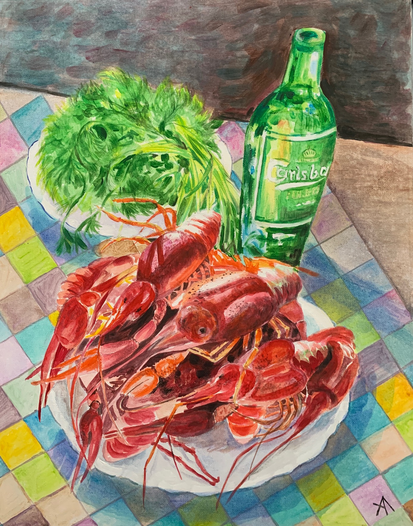 Crayfish. 2026. Acrylic.